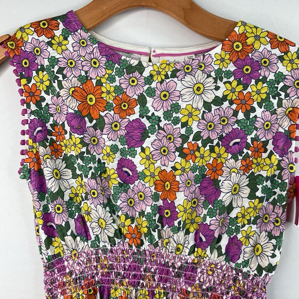 Size 9-10: Boden White/Colorful Flowers Dress