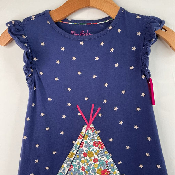 Size 8-9: Boden Navy/Colorful Camping Friends Applique Dress
