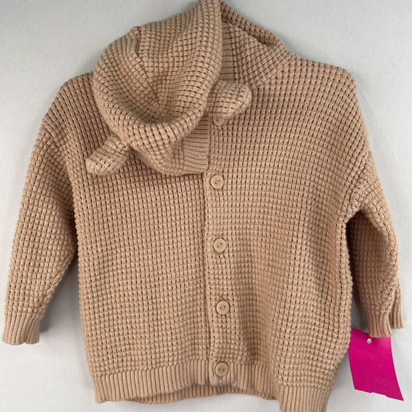 Size 6-12m: H&M Tan Hooded Button-Up Cardigan