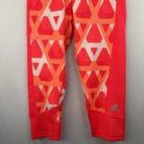 Size 8-10: Adidas Orange/White Geometric Print Athletic Leggings