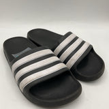 Size 2Y: Adidas Black/White Slide Sandals