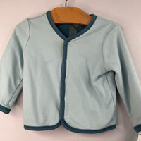 Size 6-12m: Primary Two Tone Blue Long Sleeve Snap-Up Shirt