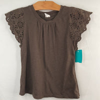 Size 5: Gap Brown Eyelet Sleeve T-Shirt