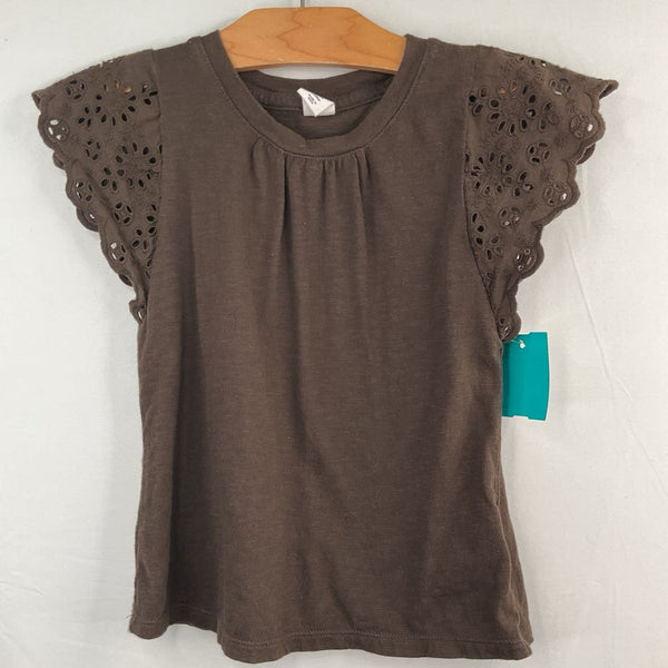 Size 5: Gap Brown Eyelet Sleeve T-Shirt