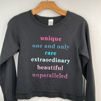 Size 10-12: Nordstrom Black/Colorful "Unique, One And Only..." Long Sleeve Shirt