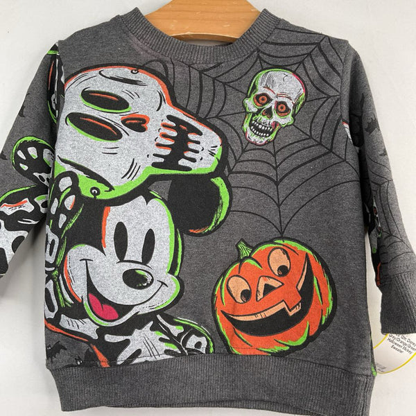 Size 12m: Disney Grey/Orange/Green Halloween Mickey Sweater