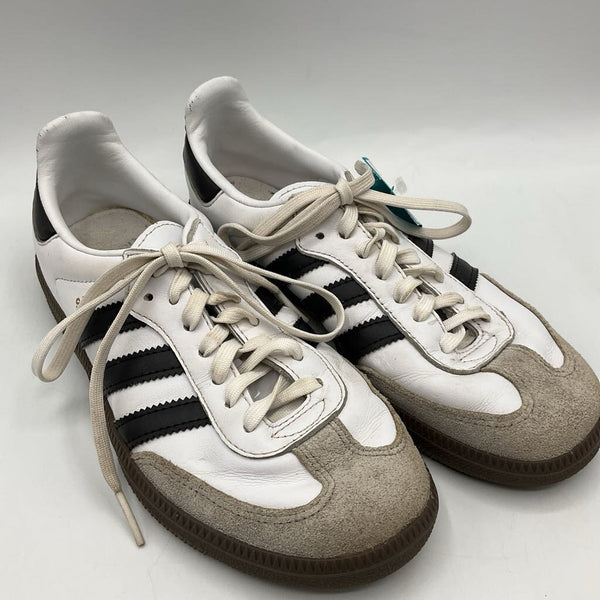 Size 3Y Adidas White Black Samba Lace Up Sneakers