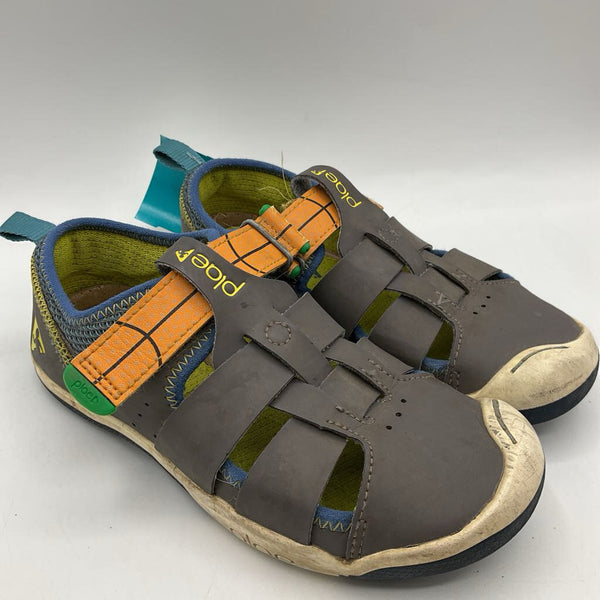 Size 13.5: Plae Grey/Colorful Accent Velcro Strap Shoes