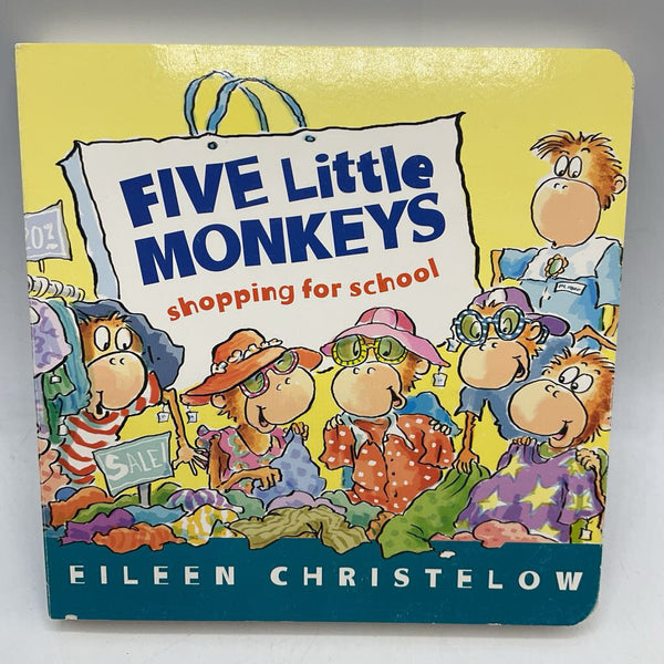 Five Little Monkeys Shopping For School (board book)