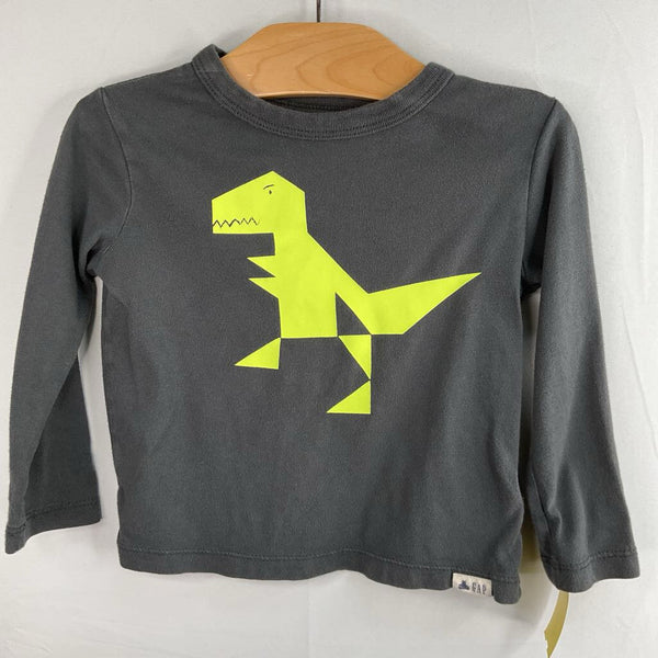 Size 18-24m: Gap Grey/Green Dinosaur Long Sleeve Shirt