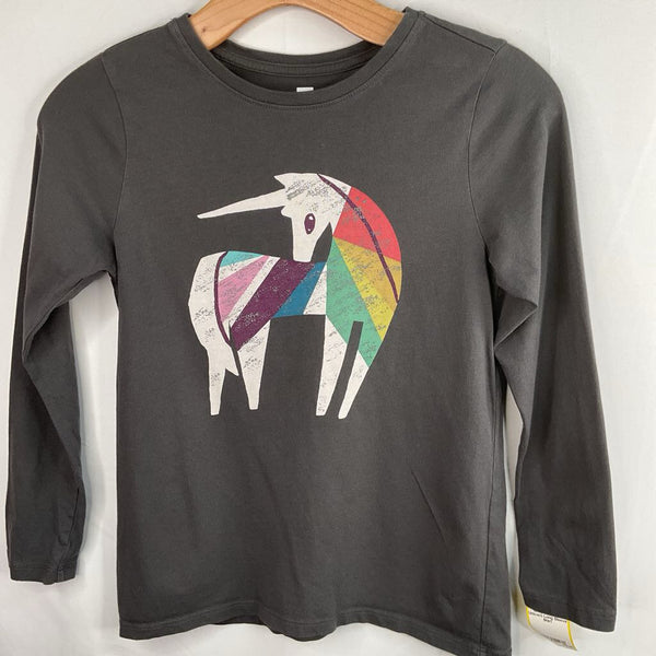 Size 10: Tea Grey/Rainbow Unicorn Long Sleeve Shirt