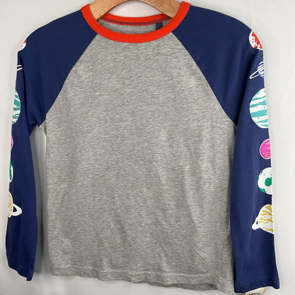 Size 9-10: Boden Grey/Colorful Planet Trim Long Sleeve Shirt