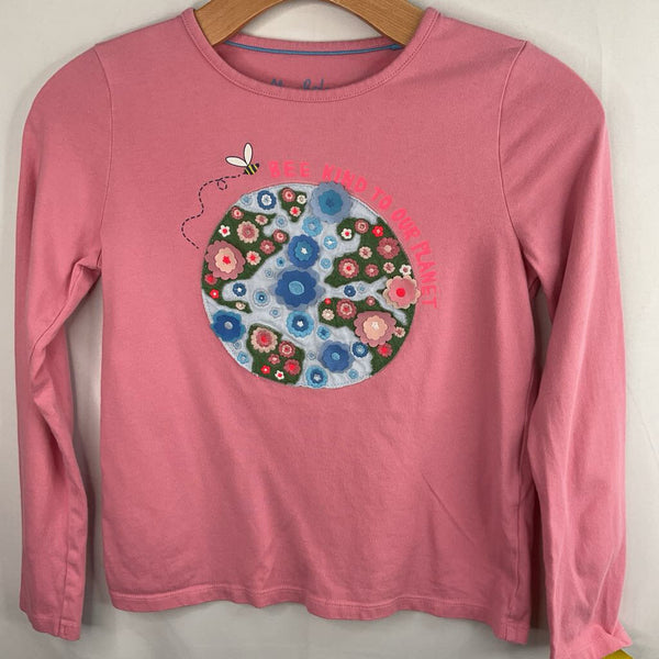 Size 9-10: Boden Pink/Colorful Bee Kind Applique Long Sleeve Shirt