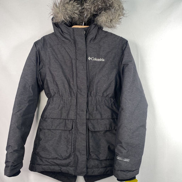 Size 4-5: Columbia Grey Faux Fur trim Hooded Omni-Heat Coat