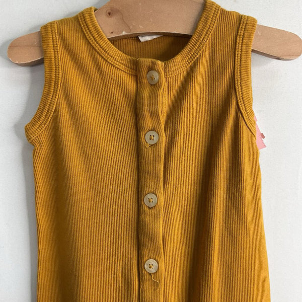 SIze 3-6m: Kate Quinn Yellow Ribbed Snap-Up Tank Romper