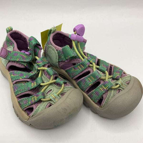 Size 9: Keen Green/Purple/Grey Velcro/Toggle Sandals