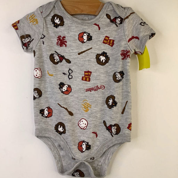 Size 6-9m: Harry Potter Grey Characters Short Sleeve Onesie