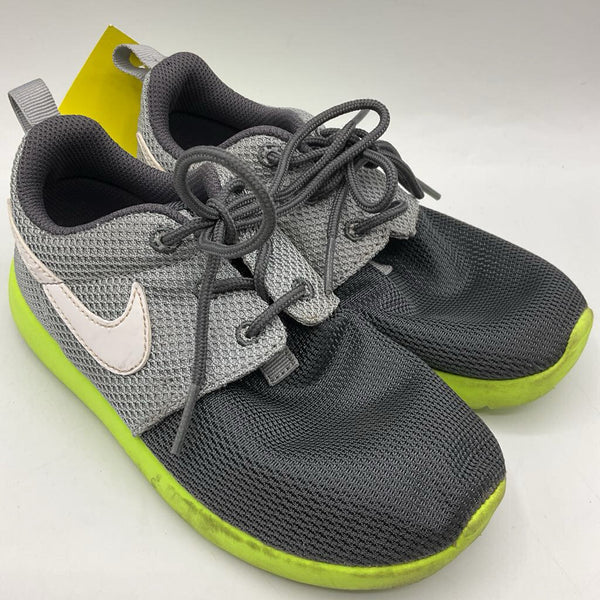 Size 12: Nike Grey/Green Lace-Up Sneakers