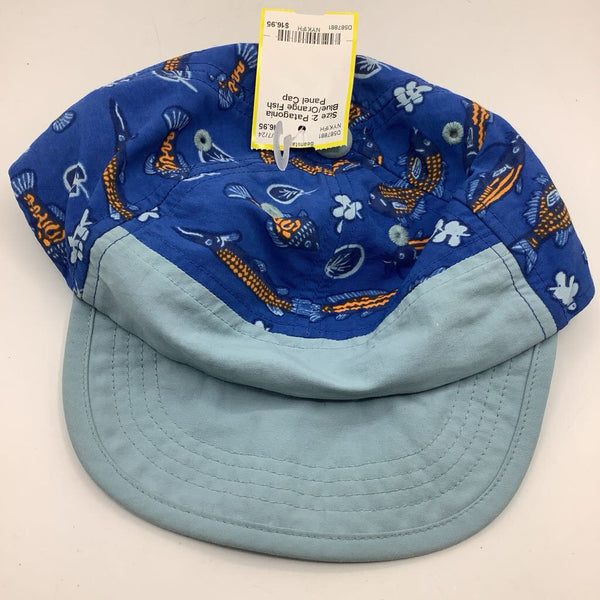 Size 2: Patagonia Blue/Orange Fish Panel Cap