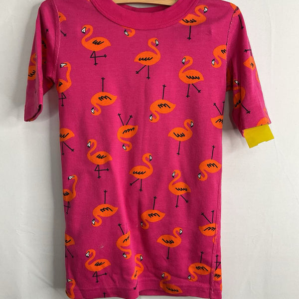 Size 8 (130): Hanna Andersson Pink/Orange Flamingos Organic Cotton 2pc Shorty PJs