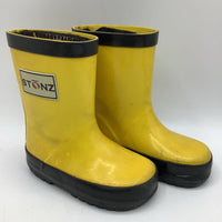 Size 4: Stonz Yellow/Black Trim Rainboots