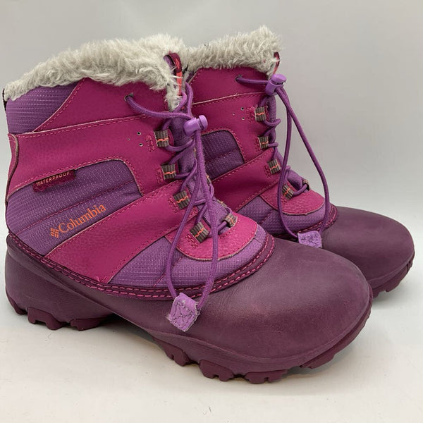 Size 4Y: Columbia Tri-Tone Purple Toggle Snow Boots