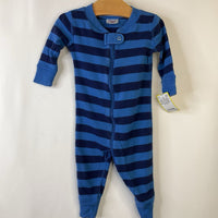 Size 3-6m (60): Hanna Andersson Two-Tone Blue Striped Long Sleeve 1pc PJS