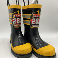 Size13: Western Chief Black/Yellow Fire Chief Rain Boots