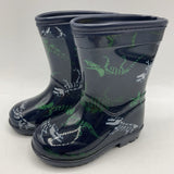 Size 4: Carter's Navy/White/Green Dino Skeletons Rain Boots