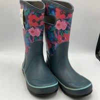 Size 12: Bogs Blue/Colorful Flowers Rain Boots