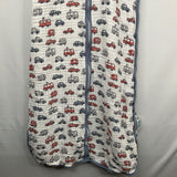 Size 12-24m: Tado White/Blue/Red Cars Muslin Sleepsack