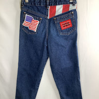 Size 6-7: Enrico Coveri Blue America Patches Denim Jeans