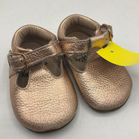 Size 3-6m: Monkey Feet Rose Gold Baby Booties