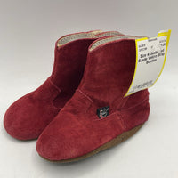 Size 4: Justin Red Suede Velcro Strap Booties