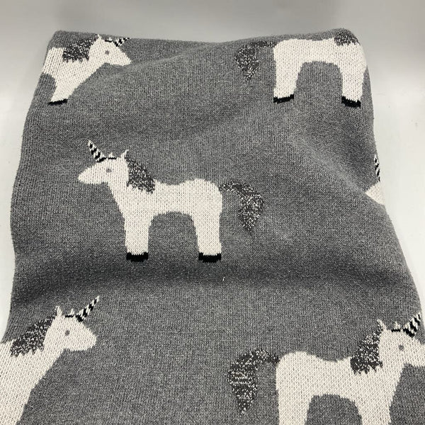 Frolics Grey/White Sparkle Unicorn Throw Blanket