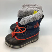 Size 10: Sorel Navy/Red Lined Toggle Snow Boots