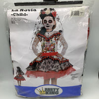 Size 8-10: Party King 3pc Day of the Dead Bride Costume