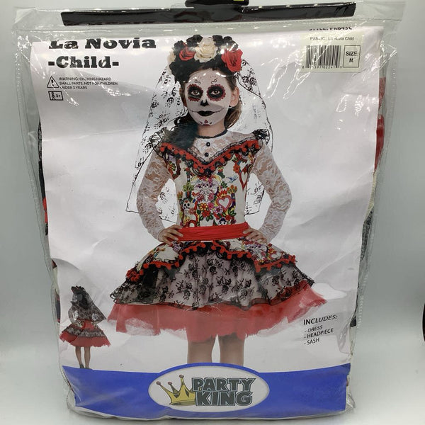 Size 8-10: Party King 3pc Day of the Dead Bride Costume