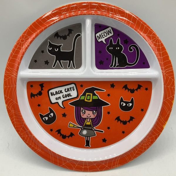 Novogratz Orange/Colorful Cat/Witch Plate