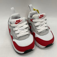 Size 4: Nike White/Red Velcro Strap Sneakers