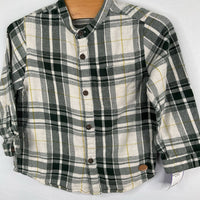 Size 18-24m: Zara Green/White/Yellow Plaid Flannel Button-Up Tunic