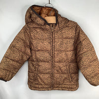 Size 4: Gap Brown Leopard Print Poly Fill Puffer Coat