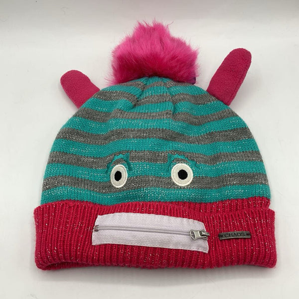 Size OS: Chaos Blue/Pink/Green Monster Puff Ball Beanie