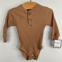 Size 6-12m: Brown Ribbed Long Sleeve Onesie