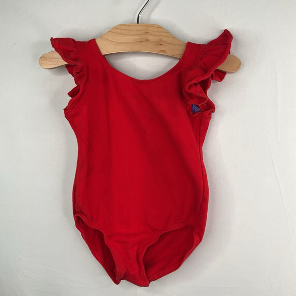 Size 4-6: Red Ruffle Sleeve Leotard