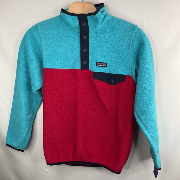 Size 10: Patagonia Blue/Magenta Lightweight Synchilla Snap-T Fleece Pullover