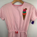 Size 10: Mini Boden Pink White Striped Dress