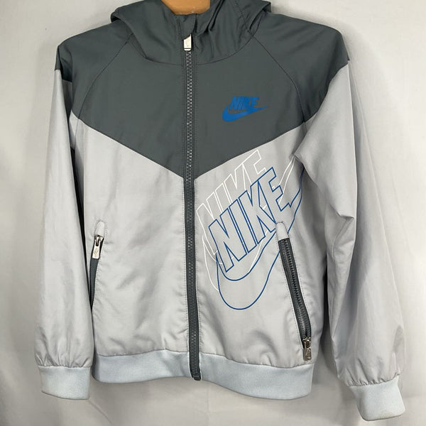 Size 4: Nike Grey/Blue Logo Mesh Lined Wind Breaker REDUCED