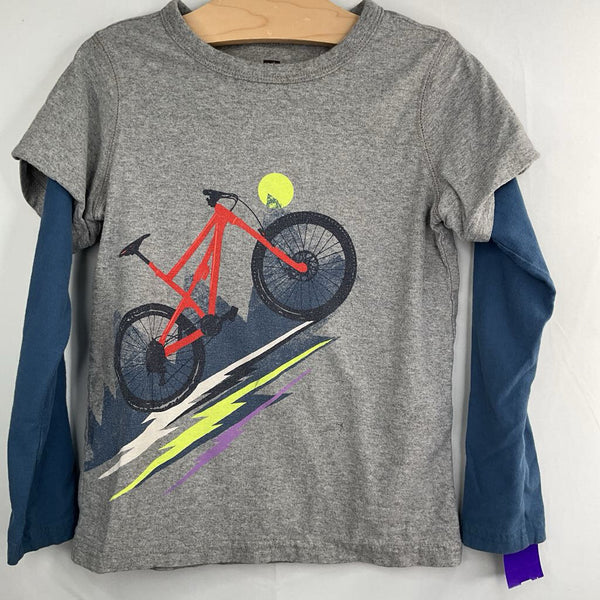 Size 6: Tea Grey/Colorful Mountain Bike Long Sleeve Shirt