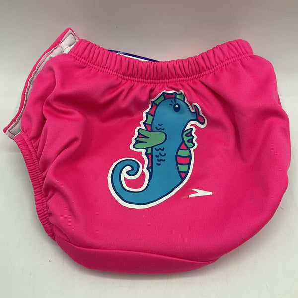 Size M: Speedo Pink/Blue Seahorse Swim Diaper